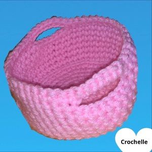 NEW Crochet Pink Mini Basket